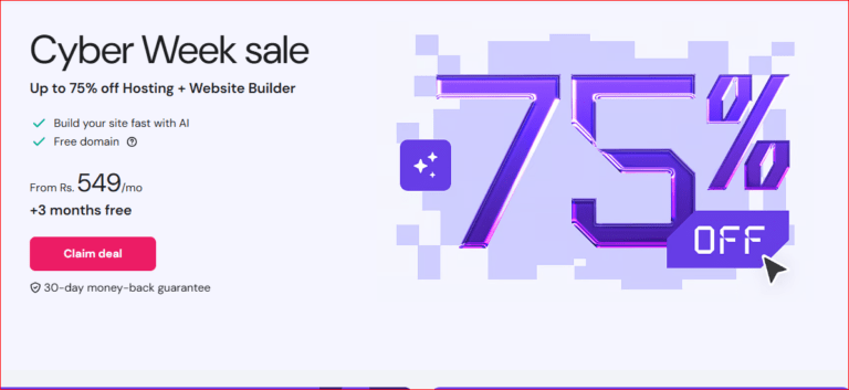 Cyber Week Hosting Sale: Grab Up to 75% Off Hosting + Free Domain Before It Ends